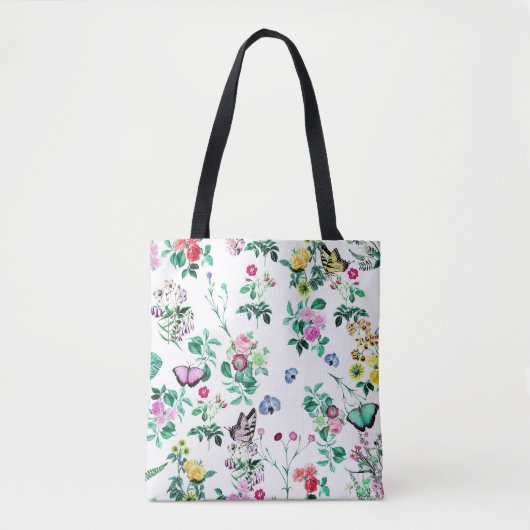 Hübsche Blume und Schmetterlinge Tasche (Vorderseite)