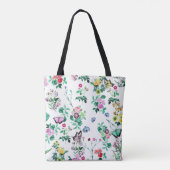 Hübsche Blume und Schmetterlinge Tasche (Rückseite)
