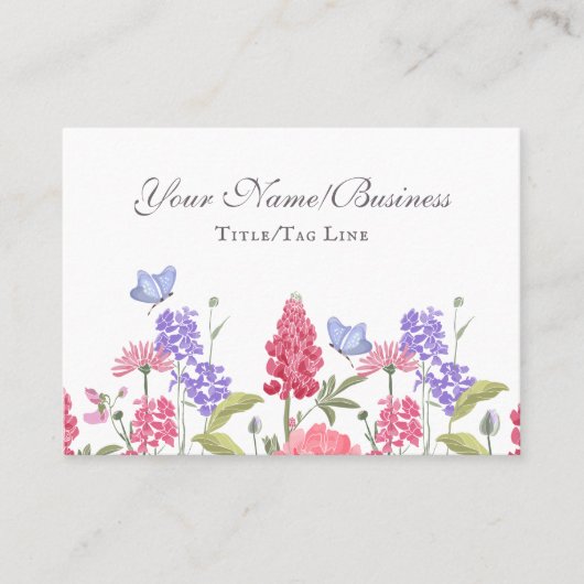 Hübsche Blume und Schmetterlingsgarten Visitenkarte (Vorderseite)