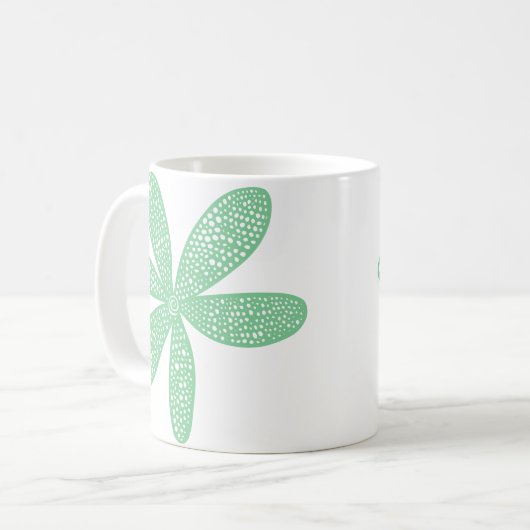 Hübsche Blume - verblasste Grün Kaffeetasse (Vorderseite Links)