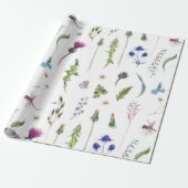 Hübsche Blume Verdunkelung des Dragonfly-Designs Geschenkpapier (Ungerollt)