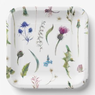 Hübsche Blume Verdunkelung des Dragonfly-Designs Pappteller