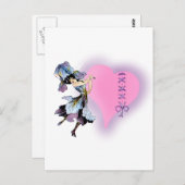 Hübsche Blume Vintages Herz - anpassen Postkarte (Vorne/Hinten)