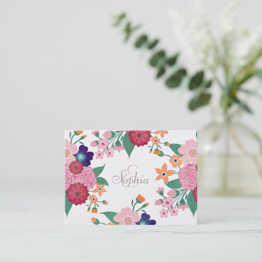 Hübsche Blume Visitenkarte (Stehend Vorderseite)
