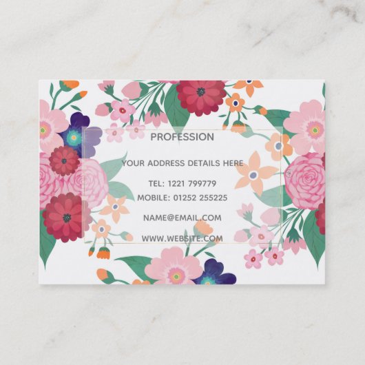 Hübsche Blume Visitenkarte (Rückseite)