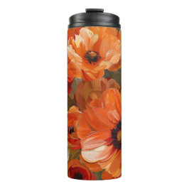 HÜBSCHE BLUME VON ORANGE FALL POPPY THERMOSBECHER