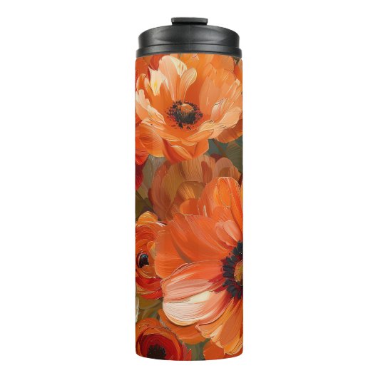 HÜBSCHE BLUME VON ORANGE FALL POPPY THERMOSBECHER (Vorderseite)