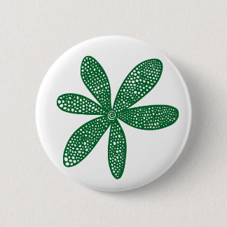 Hübsche Blume - Waldgrün auf Weiß Button