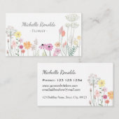 Hübsche Blume Wasserfarbe Garten Florenz Visitenkarte (Vorne/Hinten)