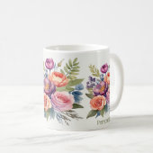 Hübsche Blume Wasserfarben Blumensorte Bouquet Kaffeetasse (VorderseiteRechts)