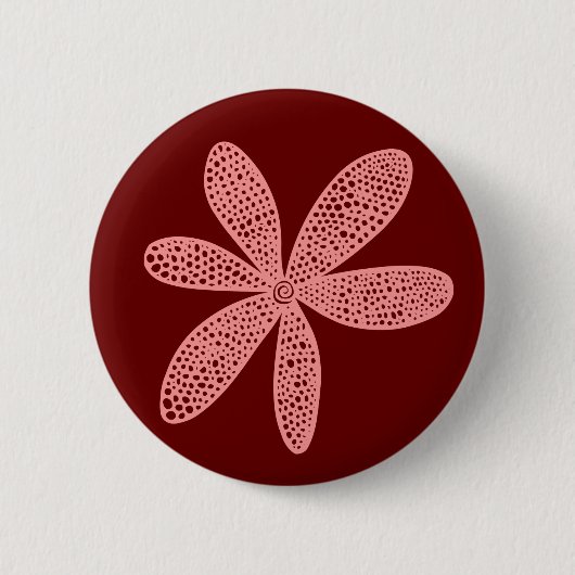 Hübsche Blume - Weichrosa am Maroon Button (Vorderseite)