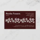 Hübsche Blume - Weiß auf Dunkelbraun Visitenkarte (Rückseite)