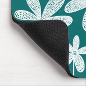 Hübsche Blume - Weiß auf Grün 00666 Mousepad (Ecke)