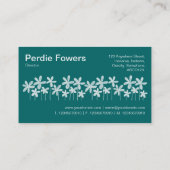 Hübsche Blume - Weiß auf Grün 00666 Visitenkarte (Rückseite)