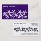 Hübsche Blume - Weiß auf Lila (Wechselnd) Visitenkarte (Vorne/Hinten)