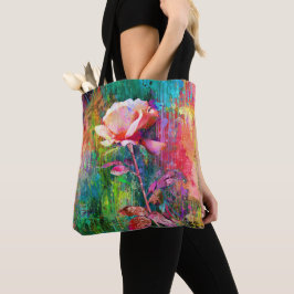 Hübsche Blume - Weißrosen Tasche
