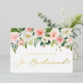 Hübsche Blume werden Sie mein Jr. Bridesmaid sein Folieneinladung (Stehend vorne)