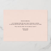 Hübsche Blume werden Sie meine Trauzeugin sein Folieneinladung (Rückseite)