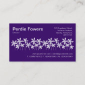 Hübsche Blume - White on Deep Lila Visitenkarte (Rückseite)