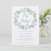 Hübsche Blume White Roses Kinderdusche Einladung (Stehend Vorderseite)