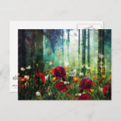 Hübsche Blume Wiese im Fantasy-Wald Postkarte (Vorne/Hinten)