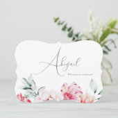 Hübsche Blume wirst du meine Bridesmaid White sein Einladung (Stehend Vorderseite)