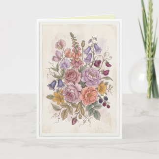 Hübsche Blumen Boho Folk Blanko-Karte Karte