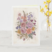 Hübsche Blumen Boho Folk Blanko-Karte Karte (Gelbe Blume)