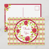 Hübsche Blumen Dankeschön Postkarte (Vorne/Hinten)