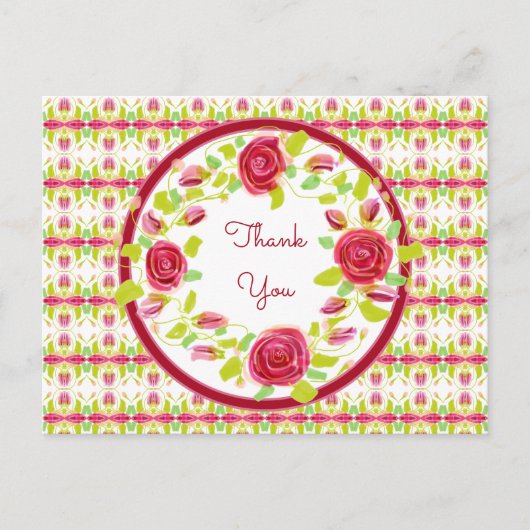 Hübsche Blumen Dankeschön Postkarte (Vorderseite)
