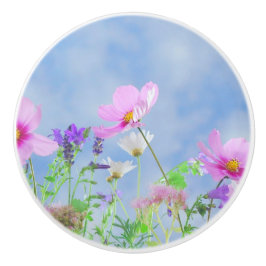 Hübsche Blumen-empfindliche Farben Keramikknauf