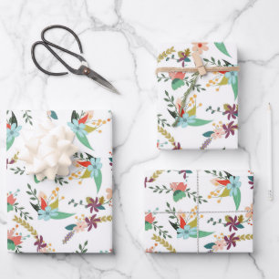 HÜBSCHE BLUMEN-GARTEN-GESCHENKVERPACKUNGSPAPIERBOG GESCHENKPAPIER SET