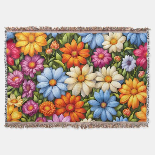 Hübsche Blumen, hell gefärbt Decke (Vorderseite)