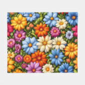 Hübsche Blumen, hell gefärbt Fleecedecke (Vorderseite (Horizontal))