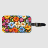 Hübsche Blumen, hell gefärbt, Gepäckanhänger (Vorderseite (Horizontal))