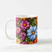 Hübsche Blumen, hell gefärbt, Kaffeetasse (Links)
