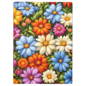 Hübsche Blumen, hell gefärbt, Klemmbrett (Rückseite)