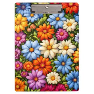 Hübsche Blumen, hell gefärbt, Klemmbrett