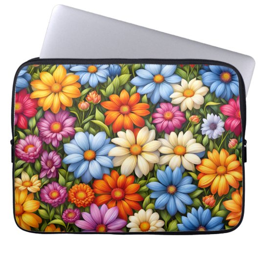 Hübsche Blumen, hell gefärbt, Laptopschutzhülle (Vorderseite)