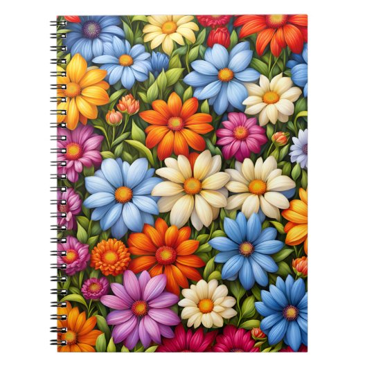 Hübsche Blumen, hell gefärbt, Notizblock (Vorderseite)