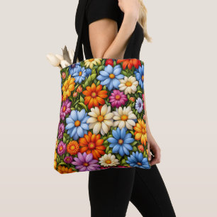 Hübsche Blumen, hell gefärbt, Tasche