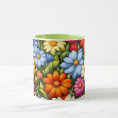 Hübsche Blumen, hell gefärbt, Tasse (Zentrum)