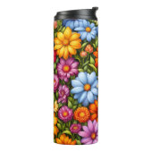Hübsche Blumen, hell gefärbt, Thermosbecher (Nach links gedreht)