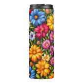 Hübsche Blumen, hell gefärbt, Thermosbecher (Rückseite)