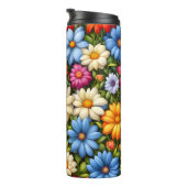 Hübsche Blumen, hell gefärbt, Thermosbecher (Nach rechts gedreht)