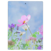 Hübsche Blumen in den empfindlichen Farben Klemmbrett (Rückseite)