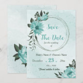 hübsche Blumen Save The Date (Vorne/Hinten)