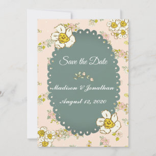 Hübsche Blumen Skript Pastell Rosa Romantisch Save The Date