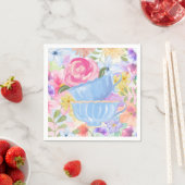 Hübsche Blumen Teetassen Serviette (Beispiel)