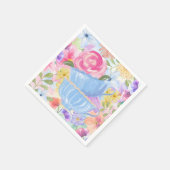 Hübsche Blumen Teetassen Serviette (Ecke)